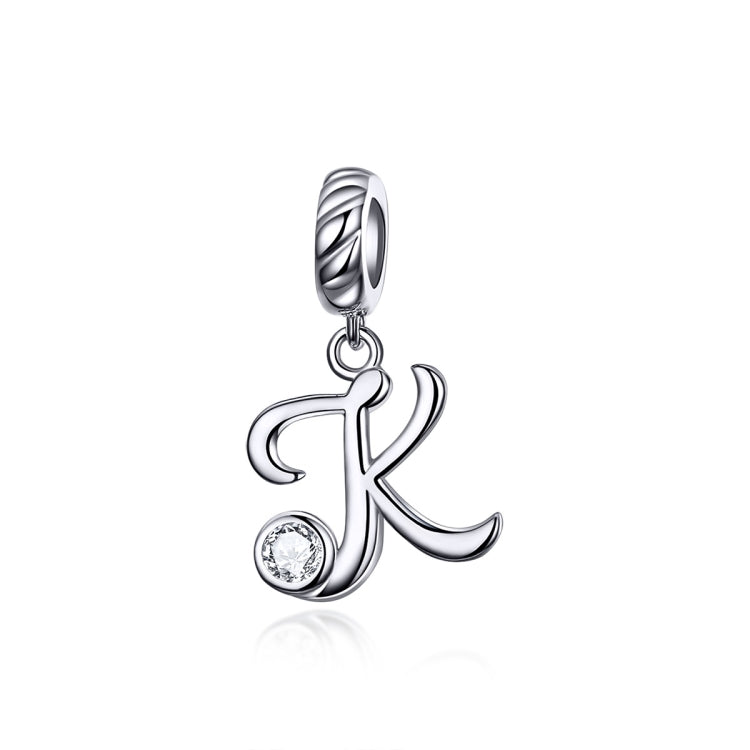 S925 Sterling Silver 26 lettere inglesi perline fai da te bracciale collana accessori, A, B, C, D, E, F, G, H, I, J, K, L, M, N, O, P, Q, R, S, T, U, V, W, X