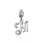 S925 Sterling Silver 26 lettere inglesi perline fai da te bracciale collana accessori, A, B, C, D, E, F, G, H, I, J, K, L, M, N, O, P, Q, R, S, T, U, V, W, X