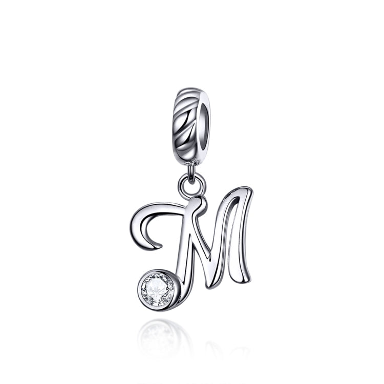 S925 Sterling Silver 26 lettere inglesi perline fai da te bracciale collana accessori, A, B, C, D, E, F, G, H, I, J, K, L, M, N, O, P, Q, R, S, T, U, V, W, X