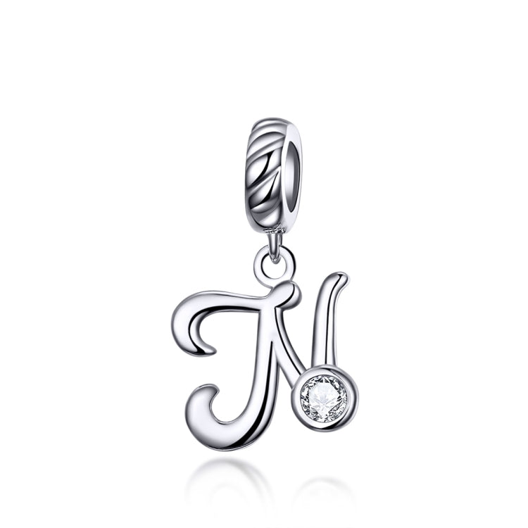 S925 Sterling Silver 26 lettere inglesi perline fai da te bracciale collana accessori, A, B, C, D, E, F, G, H, I, J, K, L, M, N, O, P, Q, R, S, T, U, V, W, X