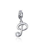 S925 Sterling Silver 26 lettere inglesi perline fai da te bracciale collana accessori, A, B, C, D, E, F, G, H, I, J, K, L, M, N, O, P, Q, R, S, T, U, V, W, X