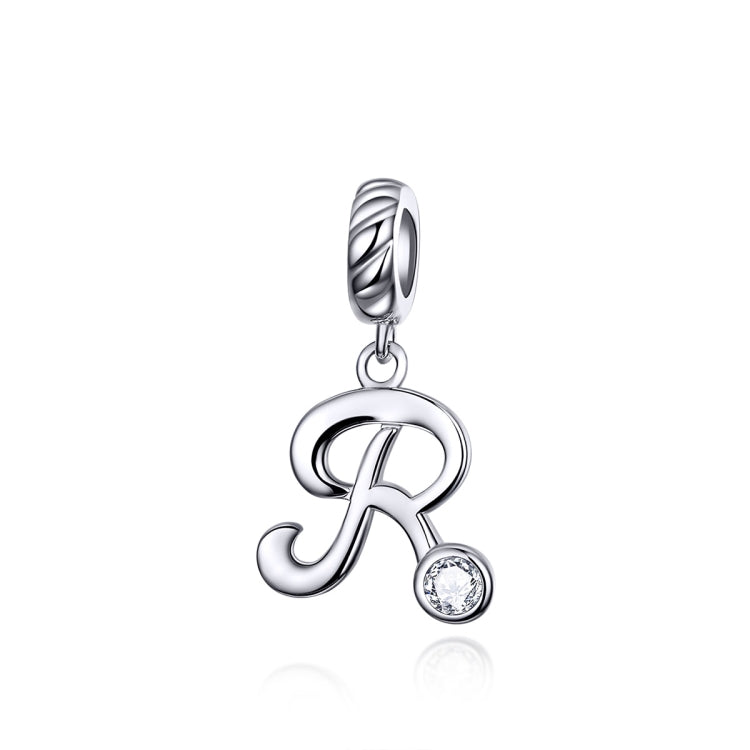 S925 Sterling Silver 26 lettere inglesi perline fai da te bracciale collana accessori, A, B, C, D, E, F, G, H, I, J, K, L, M, N, O, P, Q, R, S, T, U, V, W, X