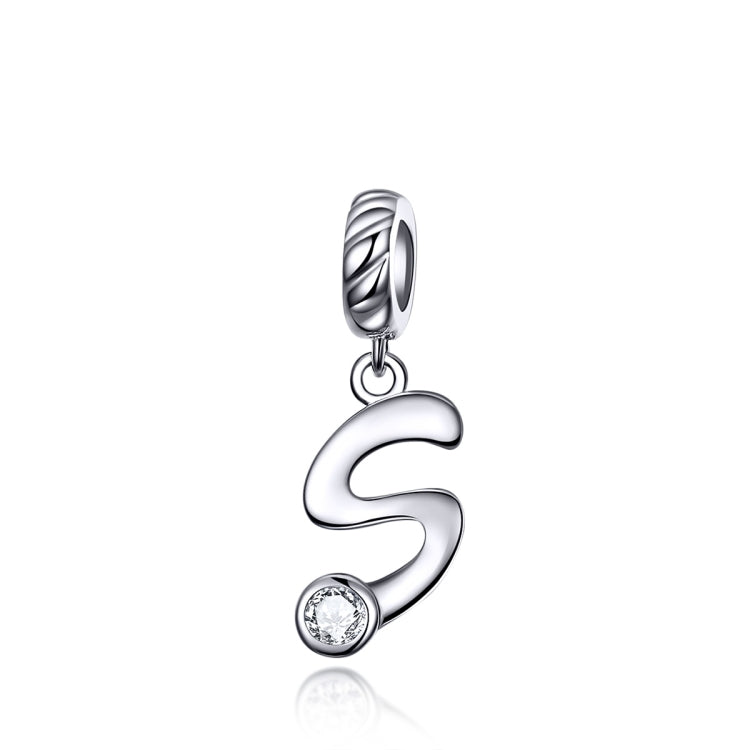 S925 Sterling Silver 26 lettere inglesi perline fai da te bracciale collana accessori, A, B, C, D, E, F, G, H, I, J, K, L, M, N, O, P, Q, R, S, T, U, V, W, X