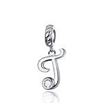 S925 Sterling Silver 26 lettere inglesi perline fai da te bracciale collana accessori, A, B, C, D, E, F, G, H, I, J, K, L, M, N, O, P, Q, R, S, T, U, V, W, X