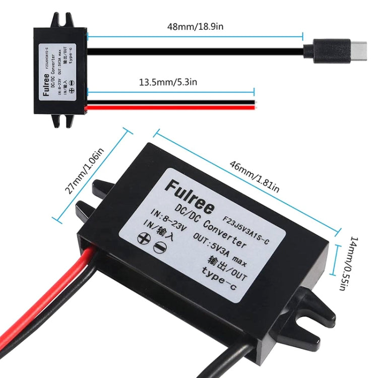 Regolatore di tensione del modulo CC per convertitore di alimentazione per auto da 12 V a 5 V 3 A, Type-C Elbow, Type-C Straight, USB Female with Ears, Dual USB Female, USB+Micro USB, USB+mini, Dual USB with Ears, 2 in 1 Dual USB Female