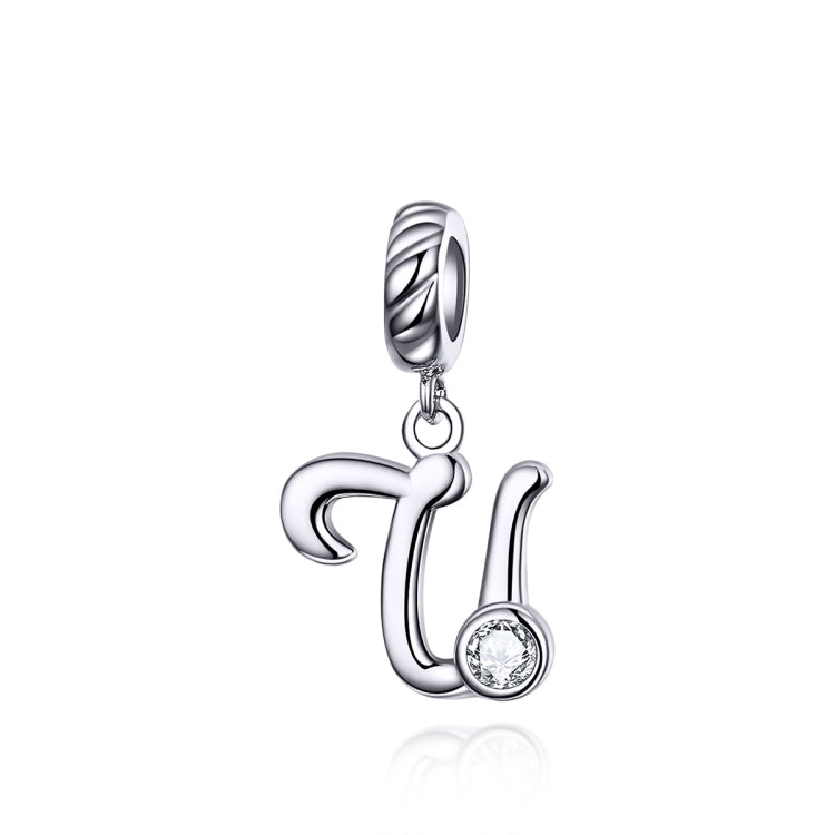 S925 Sterling Silver 26 lettere inglesi perline fai da te bracciale collana accessori, A, B, C, D, E, F, G, H, I, J, K, L, M, N, O, P, Q, R, S, T, U, V, W, X