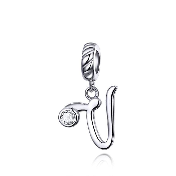 S925 Sterling Silver 26 lettere inglesi perline fai da te bracciale collana accessori, A, B, C, D, E, F, G, H, I, J, K, L, M, N, O, P, Q, R, S, T, U, V, W, X