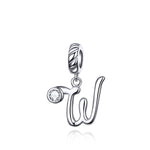 S925 Sterling Silver 26 lettere inglesi perline fai da te bracciale collana accessori, A, B, C, D, E, F, G, H, I, J, K, L, M, N, O, P, Q, R, S, T, U, V, W, X