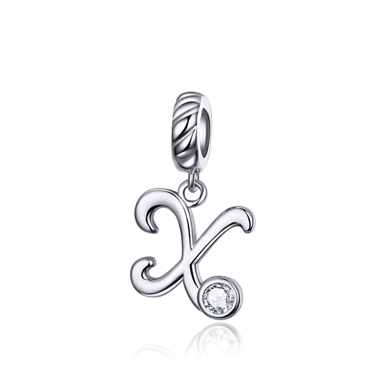 S925 Sterling Silver 26 lettere inglesi perline fai da te bracciale collana accessori, A, B, C, D, E, F, G, H, I, J, K, L, M, N, O, P, Q, R, S, T, U, V, W, X