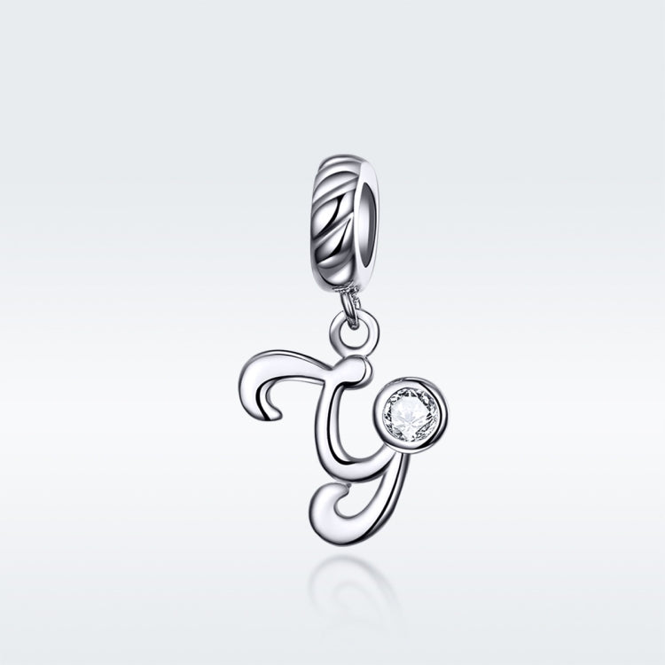 S925 Sterling Silver 26 lettere inglesi perline fai da te bracciale collana accessori, Y, Z