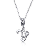 S925 Sterling Silver 26 lettere inglesi perline fai da te bracciale collana accessori, Y, Z