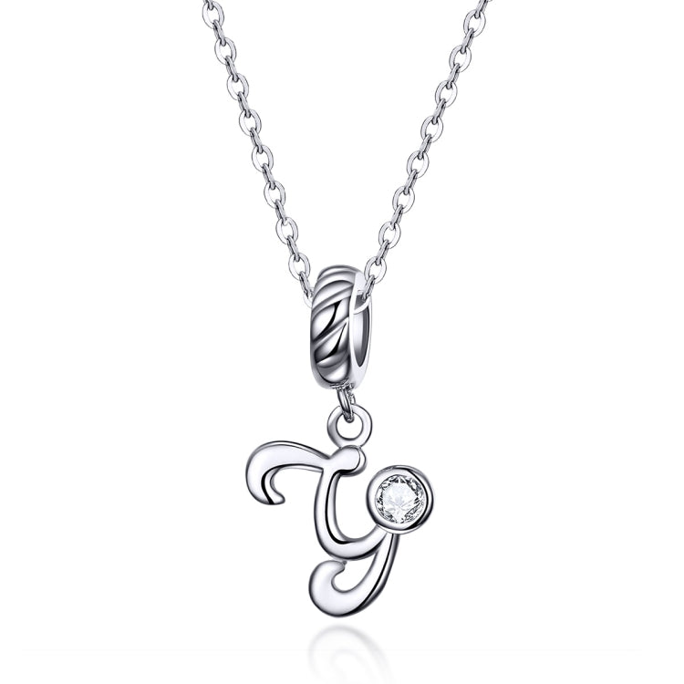 S925 Sterling Silver 26 lettere inglesi perline fai da te bracciale collana accessori, Y, Z