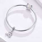 S925 Sterling Silver 26 lettere inglesi perline fai da te bracciale collana accessori, Y, Z