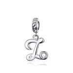 S925 Sterling Silver 26 lettere inglesi perline fai da te bracciale collana accessori, Y, Z