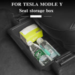 Per Tesla Model Y 2021-2023 Organizzatore di stoccaggio in TPE sotto il seggiolino auto, with Cover, without Cover