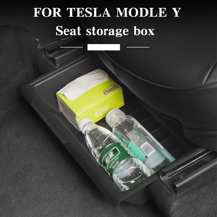 Per Tesla Model Y 2021-2023 Organizzatore di stoccaggio in TPE sotto il seggiolino auto, with Cover, without Cover