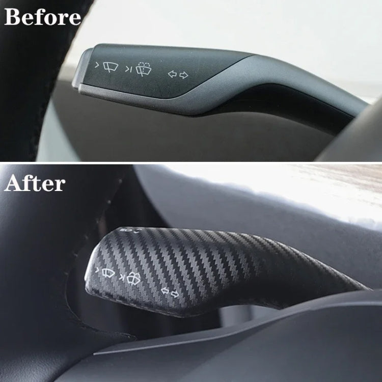 Per Tesla Model 3 / Y Copertura protettiva con motivo a leva degli indicatori di direzione per auto in fibra di carbonio