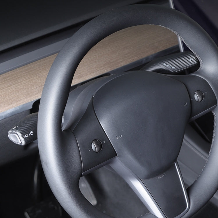 Per Tesla Model 3 / Y Copertura protettiva con motivo a leva degli indicatori di direzione per auto in fibra di carbonio