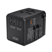 Spina di conversione da viaggio universale multifunzione HHT905 PD 45W doppia USB + doppia interfaccia Type-C, 45W