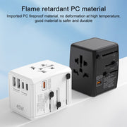 Spina di conversione da viaggio universale multifunzione HHT905 PD 45W doppia USB + doppia interfaccia Type-C, 45W