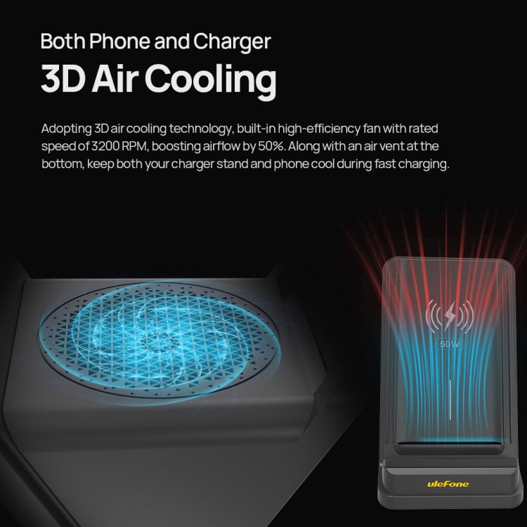 Supporto caricabatterie wireless Ulefone WCS01 da 50W