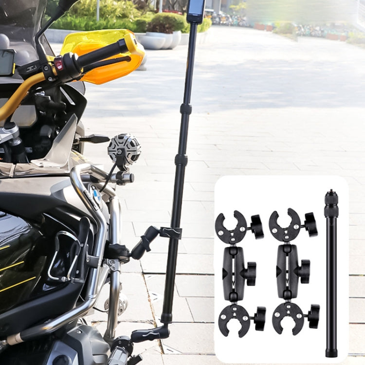 Morsetti per moto Manubrio Asta selfie telescopica a 3 stadi con montaggio fisso, Double Dual-heads Crabs 3-stage Selfie Stick, Dual-heads Crab & Single Heads 3-stage Selfie Stick, 2 x Dual-heads Crab 1 x Single Heads