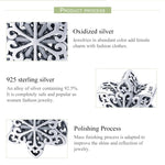 S925 Sterling Silver Winter Snowflakes Beads DIY Braccialetto Collana Accessori, Silver, Rose Gold