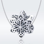 S925 Sterling Silver Winter Snowflakes Beads DIY Braccialetto Collana Accessori, Silver, Rose Gold