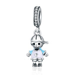 Accessori per collana braccialetto fai-da-te con perline per ragazzo intelligente in argento sterling S925