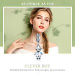 Accessori per collana braccialetto fai-da-te con perline per ragazzo intelligente in argento sterling S925