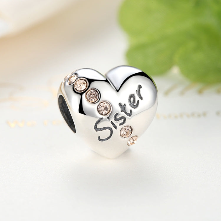 Accessori per collana braccialetto fai-da-te con lettera sorella cuore in argento sterling S925