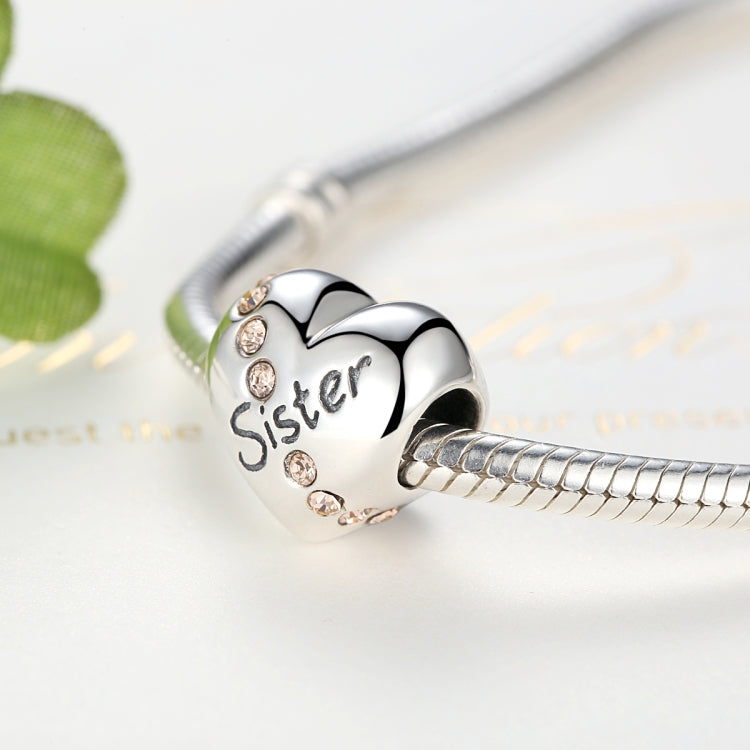 Accessori per collana braccialetto fai-da-te con lettera sorella cuore in argento sterling S925