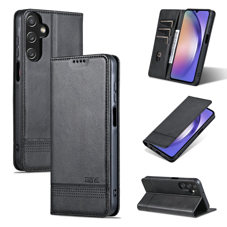 Custodia per telefono in pelle flip con texture magnetica in vitello AZNS, For Galaxy A08 5G/A07 5G, For Galaxy A18 5G/A17 5G, For Galaxy A27 5G, For Samsung Galaxy A25 5G