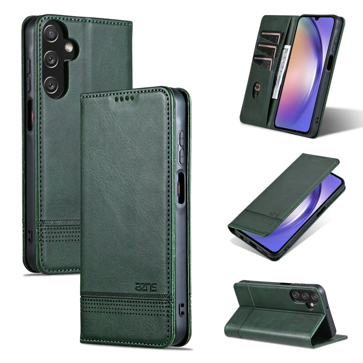 Custodia per telefono in pelle flip con texture magnetica in vitello AZNS, For Galaxy A08 5G/A07 5G, For Galaxy A18 5G/A17 5G, For Galaxy A27 5G, For Samsung Galaxy A25 5G