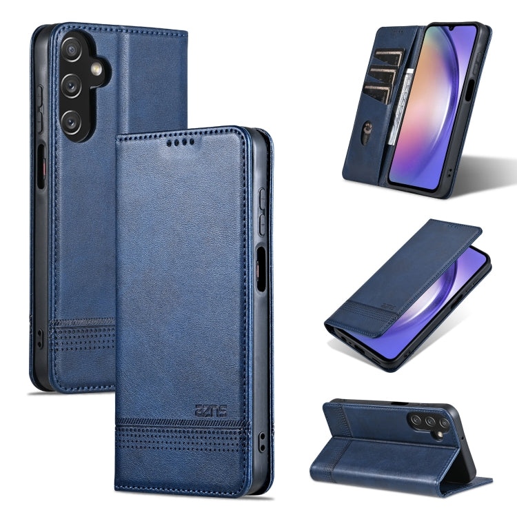 Custodia per telefono in pelle flip con texture magnetica in vitello AZNS, For Galaxy A08 5G/A07 5G, For Galaxy A18 5G/A17 5G, For Galaxy A27 5G, For Samsung Galaxy A25 5G