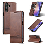 Custodia per telefono in pelle flip con texture magnetica in vitello AZNS, For Galaxy A08 5G/A07 5G, For Galaxy A18 5G/A17 5G, For Galaxy A27 5G, For Samsung Galaxy A25 5G
