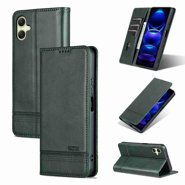 Custodia per telefono in pelle flip con texture magnetica in vitello AZNS, For Galaxy A08 5G/A07 5G, For Galaxy A18 5G/A17 5G, For Galaxy A27 5G, For Samsung Galaxy A25 5G