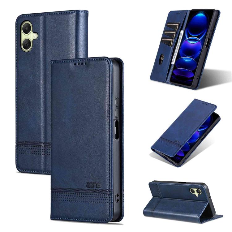 Custodia per telefono in pelle flip con texture magnetica in vitello AZNS, For Galaxy A08 5G/A07 5G, For Galaxy A18 5G/A17 5G, For Galaxy A27 5G, For Samsung Galaxy A25 5G