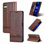 Custodia per telefono in pelle flip con texture magnetica in vitello AZNS, For Galaxy A08 5G/A07 5G, For Galaxy A18 5G/A17 5G, For Galaxy A27 5G, For Samsung Galaxy A25 5G