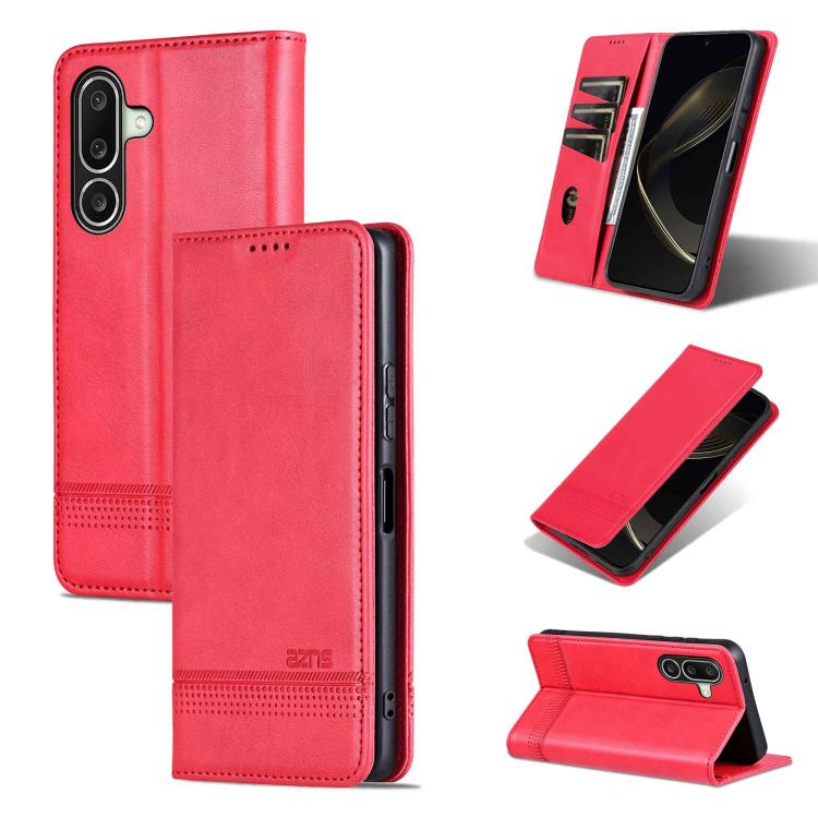 Custodia per telefono in pelle flip con texture magnetica in vitello AZNS, For Galaxy A08 5G/A07 5G, For Galaxy A18 5G/A17 5G, For Galaxy A27 5G, For Samsung Galaxy A25 5G