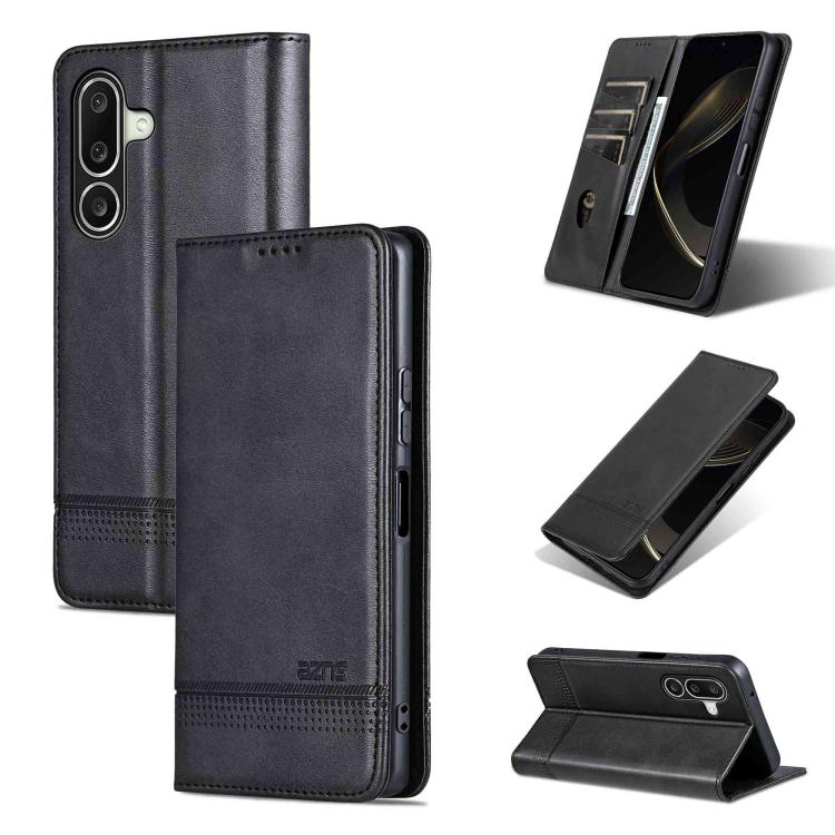 Custodia per telefono in pelle flip con texture magnetica in vitello AZNS, For Galaxy A08 5G/A07 5G, For Galaxy A18 5G/A17 5G, For Galaxy A27 5G, For Samsung Galaxy A25 5G