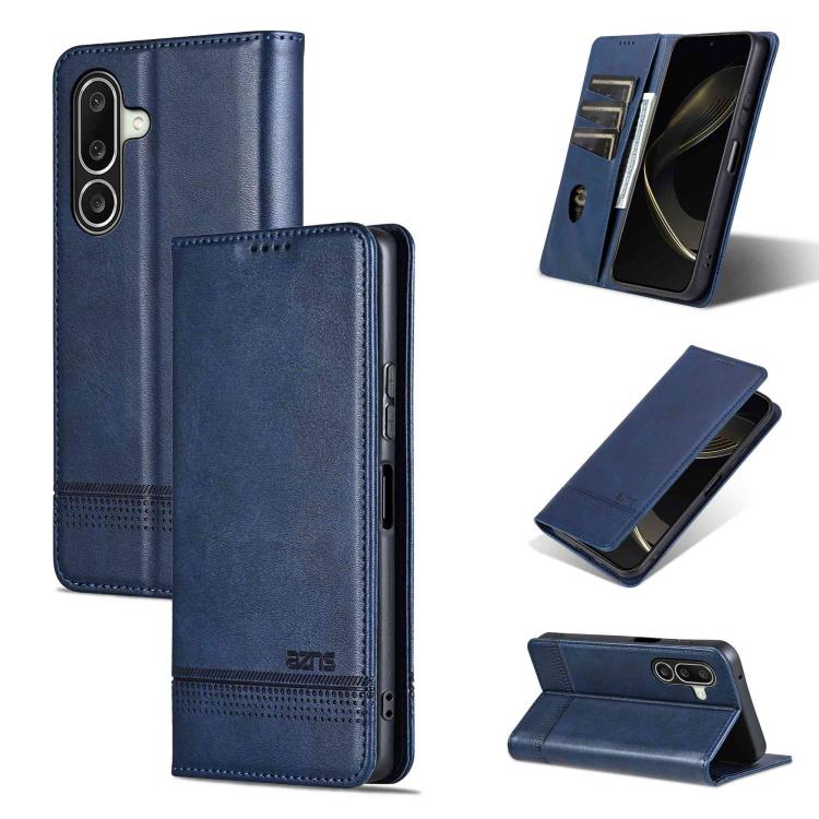 Custodia per telefono in pelle flip con texture magnetica in vitello AZNS, For Galaxy A08 5G/A07 5G, For Galaxy A18 5G/A17 5G, For Galaxy A27 5G, For Samsung Galaxy A25 5G