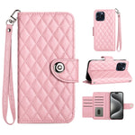 Custodia per cellulare in pelle con texture rombica con cordino, For iPhone 14 Pro Max, For iPhone SE 2022 / 2020 / 8 / 7, For iPhone 13 Pro Max, For iPhone 13 Pro