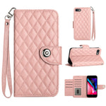 Custodia per cellulare in pelle con texture rombica con cordino, For iPhone 14 Pro Max, For iPhone SE 2022 / 2020 / 8 / 7, For iPhone 13 Pro Max, For iPhone 13 Pro