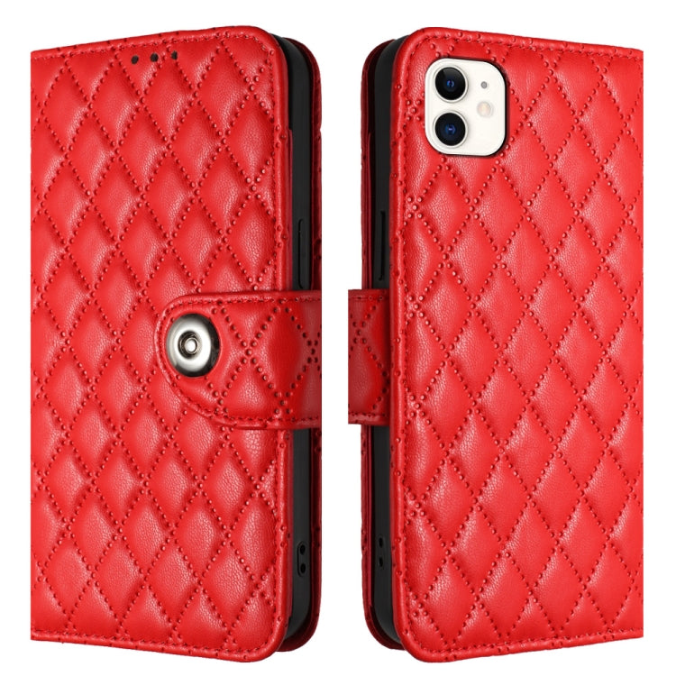 Custodia per cellulare in pelle con texture rombica con cordino, For iPhone 11, For iPhone 11 Pro, For iPhone XS / X, For iPhone XR