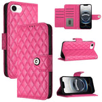Custodia per cellulare in pelle con texture rombica con cordino, For iPhone SE 2024, For iPhone 16 Pro Max, For iPhone 16 Pro, For iPhone 16 Plus