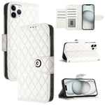 Custodia per cellulare in pelle con texture rombica con cordino, For iPhone 13, For iPhone 12 / 12 Pro, For iPhone 12 Pro Max, For iPhone 11 Pro Max