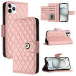 Custodia per cellulare in pelle con texture rombica con cordino, For iPhone 13, For iPhone 12 / 12 Pro, For iPhone 12 Pro Max, For iPhone 11 Pro Max