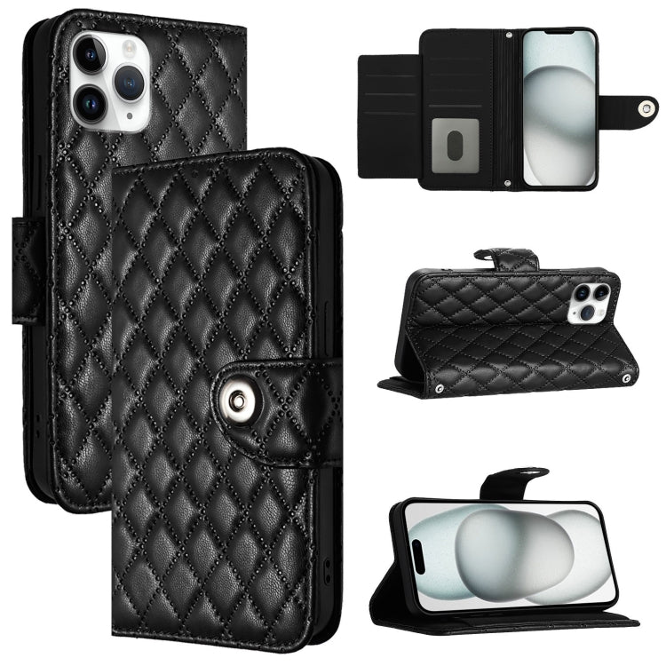 Custodia per cellulare in pelle con texture rombica con cordino, For iPhone 11, For iPhone 11 Pro, For iPhone XS / X, For iPhone XR