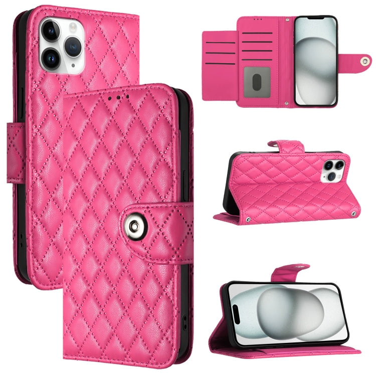 Custodia per cellulare in pelle con texture rombica con cordino, For iPhone 11, For iPhone 11 Pro, For iPhone XS / X, For iPhone XR